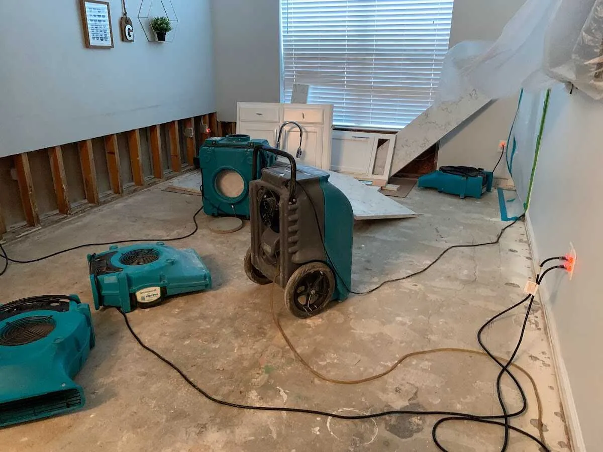 Dehumidifier in flood-cut room for Water Extraction & Removal in Woodbridge